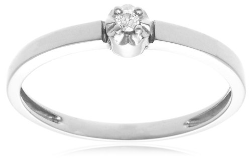 10k White or Yellow Gold Diamond Solitaire Promise Ring (.03 ct, I-J Color, I2-I3 Clarity)