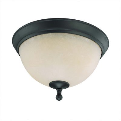 2 Light Flush Mount Ceiling Fixture – Aged Bronze / Biscotti Glass – Nuvo Lighting 60-2794