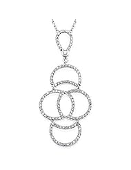 14k White Gold Pendant with Chain 16" (0.58cttw, F Color, Vs Clarity)