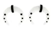 UV White Buffalo Expander - Black Stars Logo - 0g - Sold as a Pair