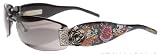 Ed Hardy EHS 020 SKULL, BUTTERFLIES AND ROSES Black/Grey Black Sunglasses