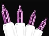 Set of 50 Dura-Lit Purple Mini Christmas Lights - White Wire