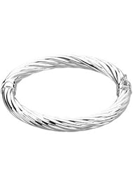Sterling Silver Hinged Bangle by US Gems