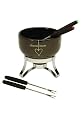 Typhoon Mega Chocoholics Stoneware Bowl with Chrome Stand Chocolate Fondue Set with 4 Stainless Steek Forks