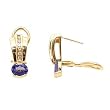 14K Yellow Gold Tanzanite and Diamond Earrings