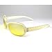 Anti-Glare UV Safety Driving Night Vision Glasses - Pearl Frame with Golden Decorative Flower on the Sides