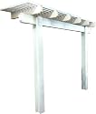 10' Projection x 12' Wide - Lusterwood Open Lattice Aluminum Patio Cover/Awning Complete Package - Wood Embossed - White