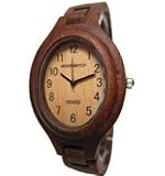 Tense Solid Dark Sandalwood Ladies Timber Bracelet Wood Watch L7301S