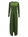 Flymall Women Long Sleeve Open Side Split Long Maxi Dress T Shirts Tops (XL, Army green)