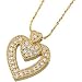 Jewelry : 14K Yellow Gold Diamond Heart Pendant On 18 Inch Flat Link Cable Chain