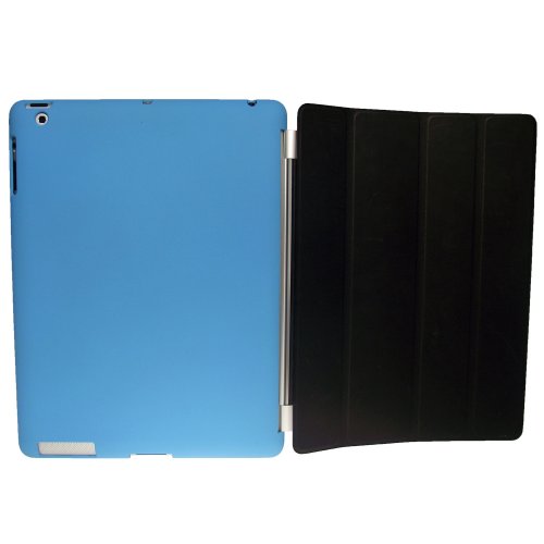 igadgitz 'Cover Mate' Gummi Hartplastik Tasche Case Skin in Matt Blau für Apple iPad 2 zum gebrauch mit Apple Smart Cover (SMARTCOVER COVER NICHT ENTHALTEN) + Selbstklebende Film Display Schutzfolie