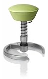 SWOPPER CLASSIC 3D-Aktiv-Bürostuhl Hocker Sitzpolster Normal, Farbe pistacchio, Fussring mit Metallgleiter, Feder SMALL, Basis Titan, Federfarbe schwarz (SWOP22TSML)