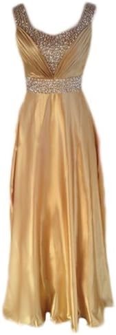 Women long section of the bride wedding toast dress - beaded bridesmaid dress (20 Plus, gold)