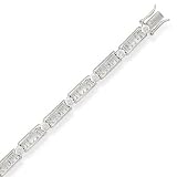 7 Solitaire and Baguette Cz Bracelet