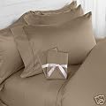 Solid Taupe 550 Thread Count Twin Extra Long size Sheet Set 100 % Egyptian Cotton 3pc Bed Sheet set (Deep Pocket)Twin XL By sheetsnthings