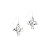 Sterling Silver Filigree Cross Earrings