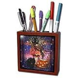 Cindy Thorrington Haggerty Other Spirit Beauties - Mask of the Medicine Woman - Tile Pen Holders-5 inch tile pen holder