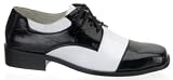 Pleaser Brand Style Disco18 Mens 70's Disco Saddle Shoes Oxfords Black White with 1 1/2 Heel