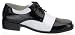 Pleaser Brand Style Disco18 Mens 70's Disco Saddle Shoes Oxfords Black White with 1 1/2 Heel