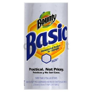 Bounty Basic Paper Towels, 11 x 11, White, 30 Rolls/Carton