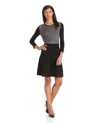 Acrylic Fall Winter Leopard Print Sweater  Dress