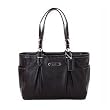 Coach Black Leather East West Gallery Lozenge Tote Handbag 15147