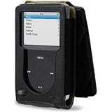 Belkin Kaiser Napa Leather Flip Case for iPod video - Black/Green F8Z099-BG