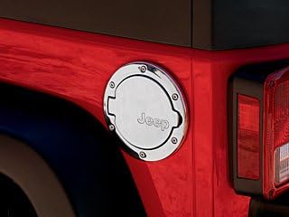 Amonster Chrome Fuel Door Gas Caps for Jeep Wrangler Silver Color