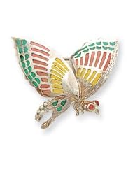 Sterling Silver Multicolored Enameled Insect Pin