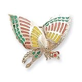 Sterling Silver Multicolored Enameled Insect Pin