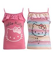 2 Pack Hello Kitty Pure Cotton Vest Tops