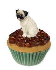 Pug PupCake Dog Trinket Box - Fawn