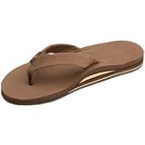 Mens Rainbow Sandals Mens Premier Leather Double Stack Dark Brown Large (9.5-10.5)