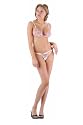 2 PC. Soft bra set with floral embroidery, and matching crisscross G-string.