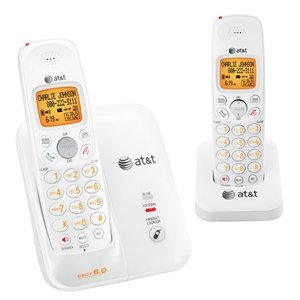 AT&T DECT 6.0 White/Grey Digital Dual Handset Cordless Telephone (EL51209)