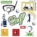 Scrapbook Customs - Sports Pride Collection - Doo Dads - Self Adhesive Metal Badges - Golf