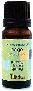 Sage - Triloka Aromatherapy Essential Oil - 1/3 Ounce Bottle