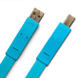 1.2M Flat Cable USB Ab M/m Blue Easy Coil & Carry 24 Labels