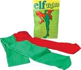NEW GREEN & RED TIGHTS ELF JOKER JESTER FANCY DRESS [Toy]