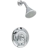 American Standard T038501.002 Tropic Shower Only Trim Kit with Showerhead, Flange and Arm, Brass Escutcheon, Polished Chrome