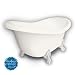 American Bath Factory B1-1600-BB-DM3-M2-15-WH-C1-LH Princess Slipper Clawfoot Bathtub in Bisque, Bal