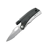 Tool Logic SLP3 Slpro3, Multifunction Folding Knife With Flashlight Plus Diamond Sharpener And Signal Whistle, Silver