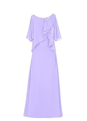 Chiffon Scoop Neck  Mother-of-the-Bride Dress  With Ruffles