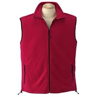 Devon & Jones Classic Full-Zip Wintercept Fleece Vest, Red, X-Small