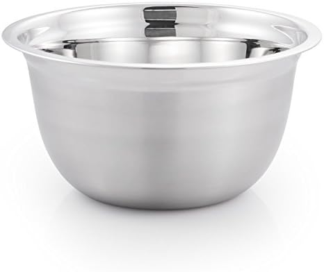 McSunley719 Medium Brushed Stainless Steel Prep N Cook Euro Style Mixing Bowl, 5 quart, Metallic