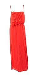Spaghetti Strap  Full Length Crepe/Polyester/Rayon Maxi Dress  With Ruffles