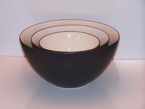 Noritake Colorwave Graphite #8034 Mixing Bowls-Set(s) Of 3