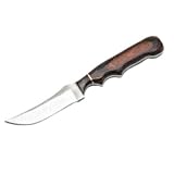 Anza Knives 709 Skinner Fixed Blade Knife with Finger Groove Wood Handles
