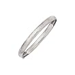14K White Gold ''Diamond Cut'' 6 MM Bangle Bracelet