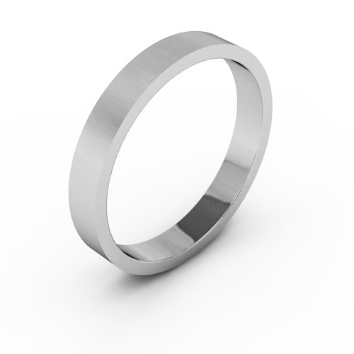 14K White Gold Men's Women's Wedding Bands 3mm flat, 5 14K White Gold Men's Women's Wedding Bands 3mm flat, 5